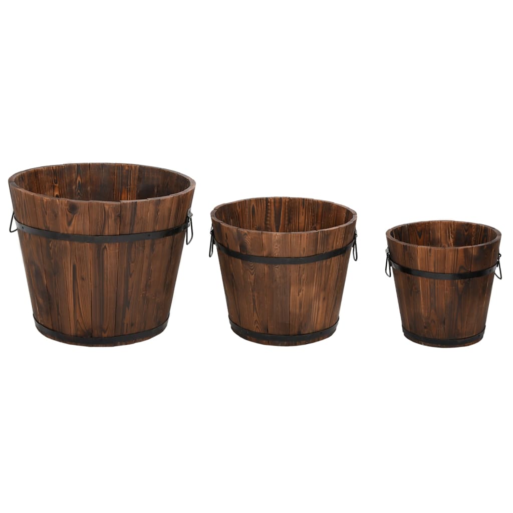 Vidaxl Planning Bin Set Bodet Bodet 3 pièces Solid Vurenhout