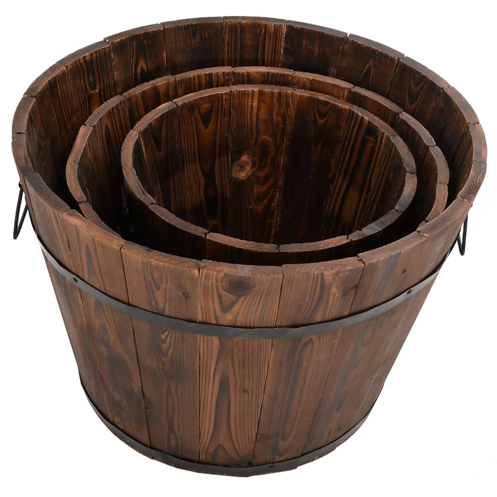 Vidaxl Planning Bin Set Bodet Bodet 3 pièces Solid Vurenhout