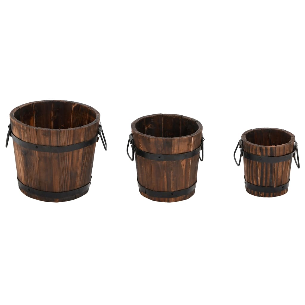 Vidaxl Planning Bin Set Bodet Bodet 3 pièces Solid Vurenhout