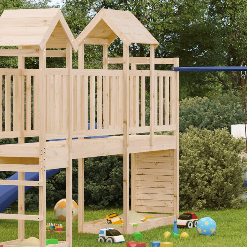 Vidaxl Play Tower avec paroi rocheuse 53x110x214 cm Pine solide