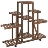 Norme de la plante Vidaxl avec roues 110x25x101 cm Vurenhout solide - afbeelding 2