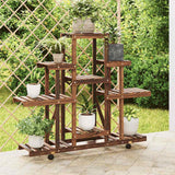 Norme de la plante Vidaxl avec roues 110x25x101 cm Vurenhout solide - afbeelding 1
