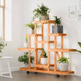 Norme de la plante Vidaxl avec roues 110x25x101 cm Vurenhout solide - afbeelding 3