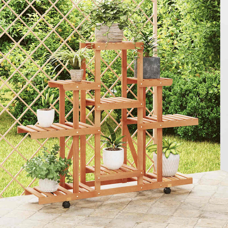 Norme de la plante Vidaxl avec roues 110x25x101 cm Vurenhout solide