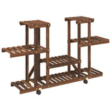 Norme de la plante Vidaxl avec roues 110x25x78 cm Vurenhout solide - afbeelding 2