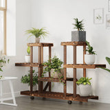 Norme de la plante Vidaxl avec roues 110x25x78 cm Vurenhout solide - afbeelding 3
