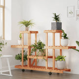 Norme de la plante Vidaxl avec roues 110x25x78 cm Vurenhout solide - afbeelding 3