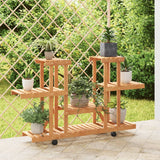 Norme de la plante Vidaxl avec roues 110x25x78 cm Vurenhout solide - afbeelding 1
