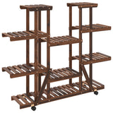 Norme de la plante Vidaxl avec roues 110x25x115 cm Vurenhout solide - afbeelding 2
