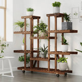 Norme de la plante Vidaxl avec roues 110x25x115 cm Vurenhout solide - afbeelding 3