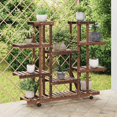 Norme de la plante Vidaxl avec roues 110x25x115 cm Vurenhout solide