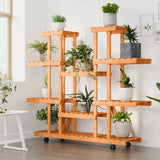 Norme de la plante Vidaxl avec roues 110x25x115 cm Vurenhout solide - afbeelding 3