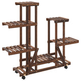 Norme de la plante Vidaxl avec roues 95x25x101 cm Vurenhout solide - afbeelding 2