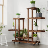 Norme de la plante Vidaxl avec roues 95x25x101 cm Vurenhout solide - afbeelding 3