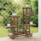 Norme de la plante Vidaxl avec roues 95x25x101 cm Vurenhout solide - afbeelding 1