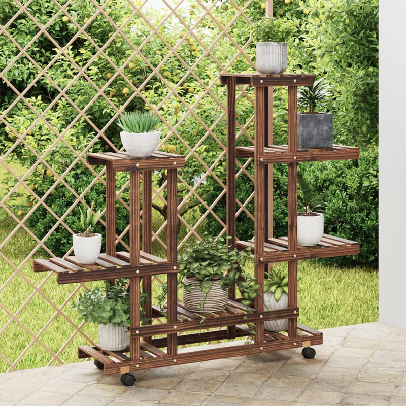 Norme de la plante Vidaxl avec roues 95x25x101 cm Vurenhout solide