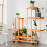 Norme de la plante Vidaxl avec roues 95x25x101 cm Vurenhout solide - afbeelding 3