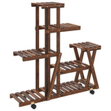 Norme de la plante Vidaxl avec roues 95x25x101 cm Vurenhout solide - afbeelding 2