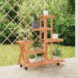 Norme de la plante Vidaxl avec roues 95x25x101 cm Vurenhout solide - afbeelding 1