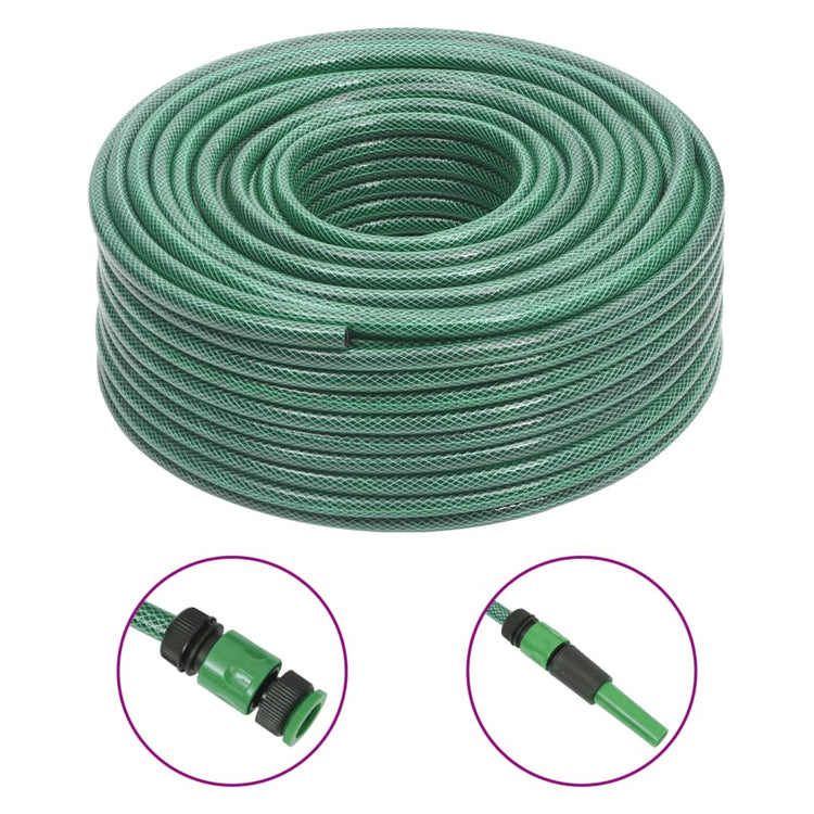 Vidaxl tuyau d'arrosage avec kit de raccord 0,5'' 100 m PVC vert