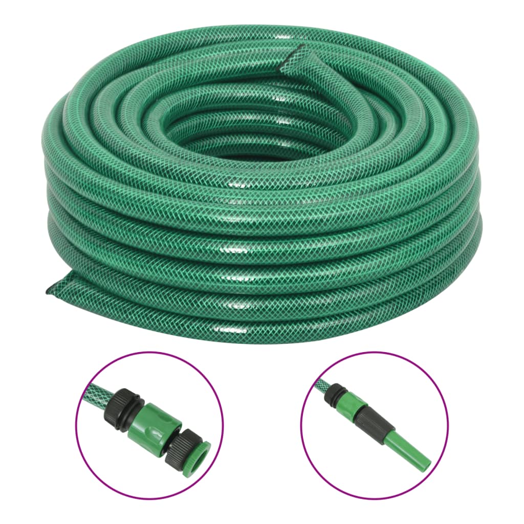 Vidaxl Garden tuyau avec embrayage 0,75 '' 10 m en PVC vert