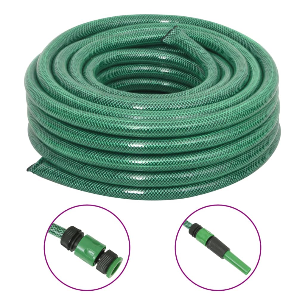 Vidaxl Garden tuyau avec embrayage 0,9 '' 20 m en PVC vert