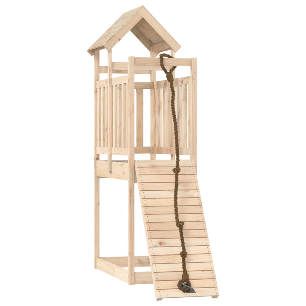 Vidaxl speelhuis avec pin solide mur d'escalade