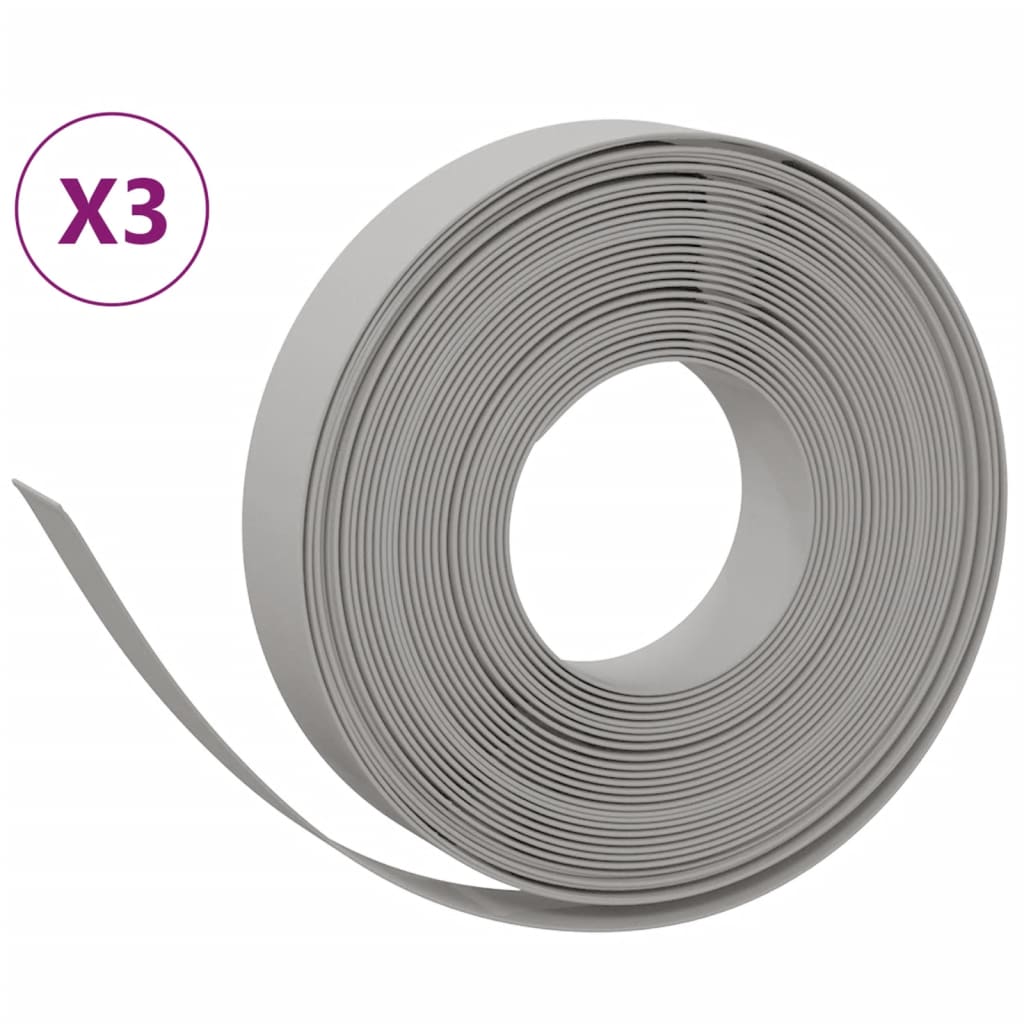 Vidaxl Garden Assemblées 3 ST 10 M 10 cm Gray en polyéthylène