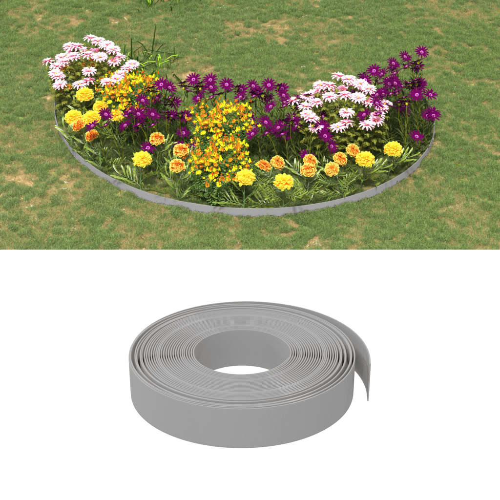 Vidaxl Garden Assemblées 3 ST 10 M 10 cm Gray en polyéthylène