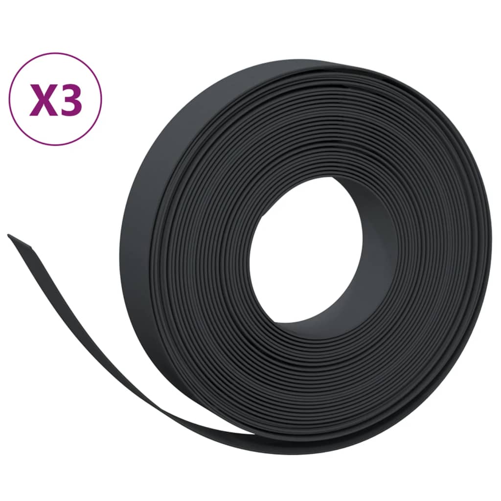 Vidaxl Garden Arêtes 3 ST 10 M 10 cm en polyéthylène noir