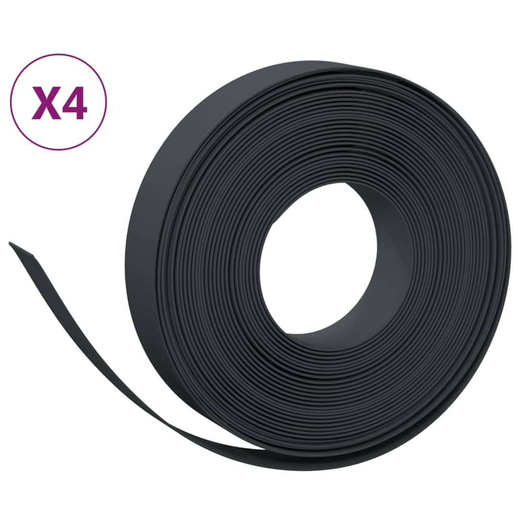 Vidaxl Garden Arêtes 4 pcs 10 m 10 cm en polyéthylène noir