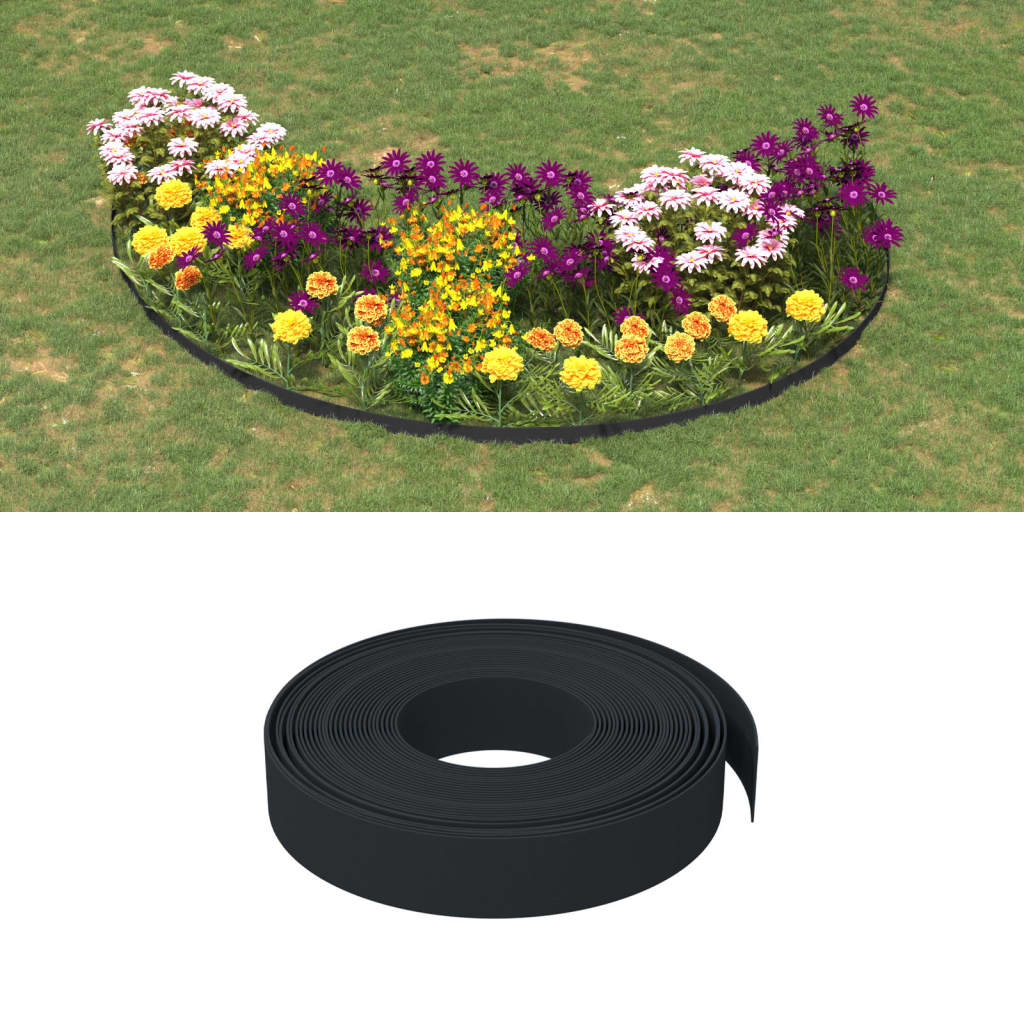 Vidaxl Garden Arêtes 4 pcs 10 m 10 cm en polyéthylène noir