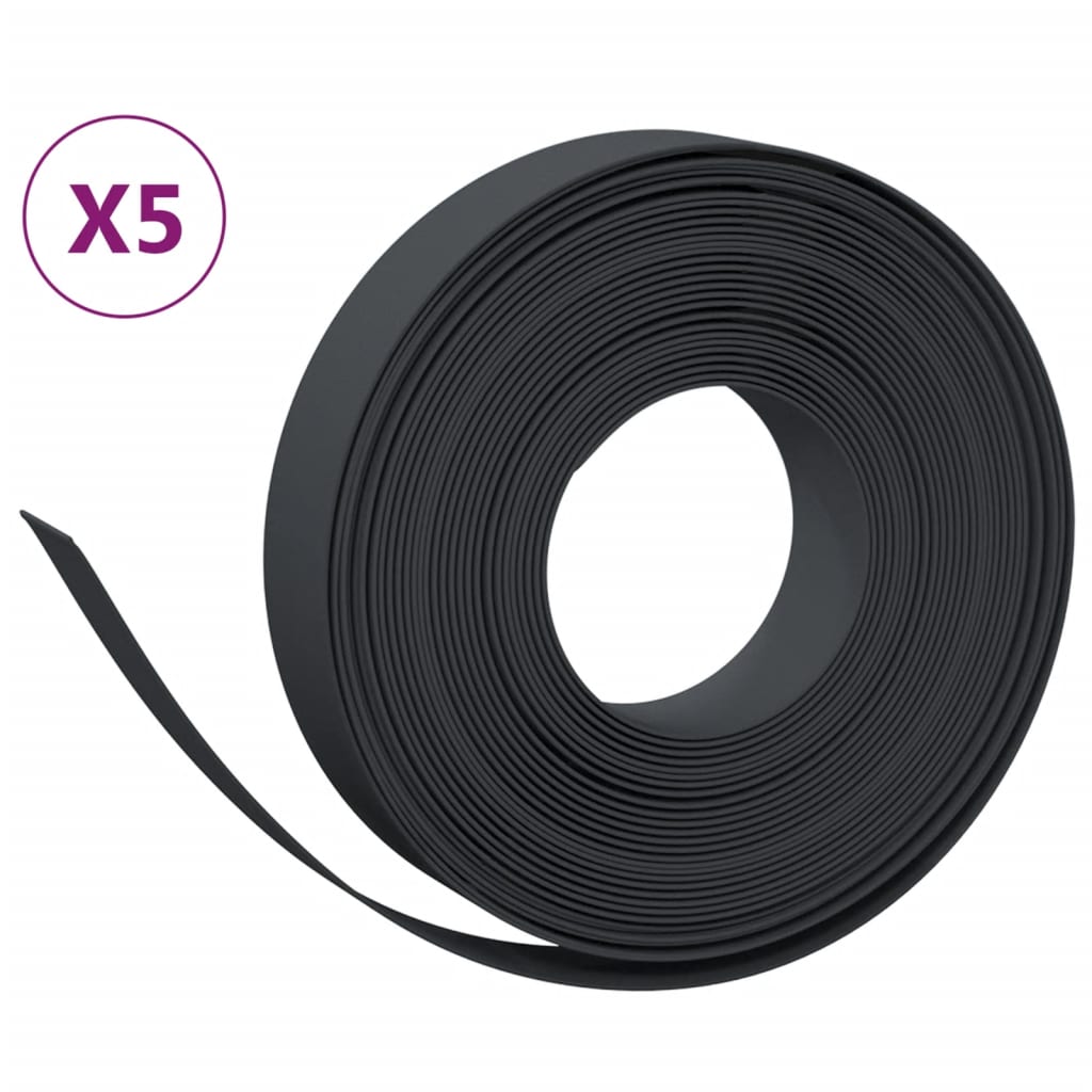 Vidaxl Garden Arêtes 5 ST 10 m 10 cm en polyéthylène noir