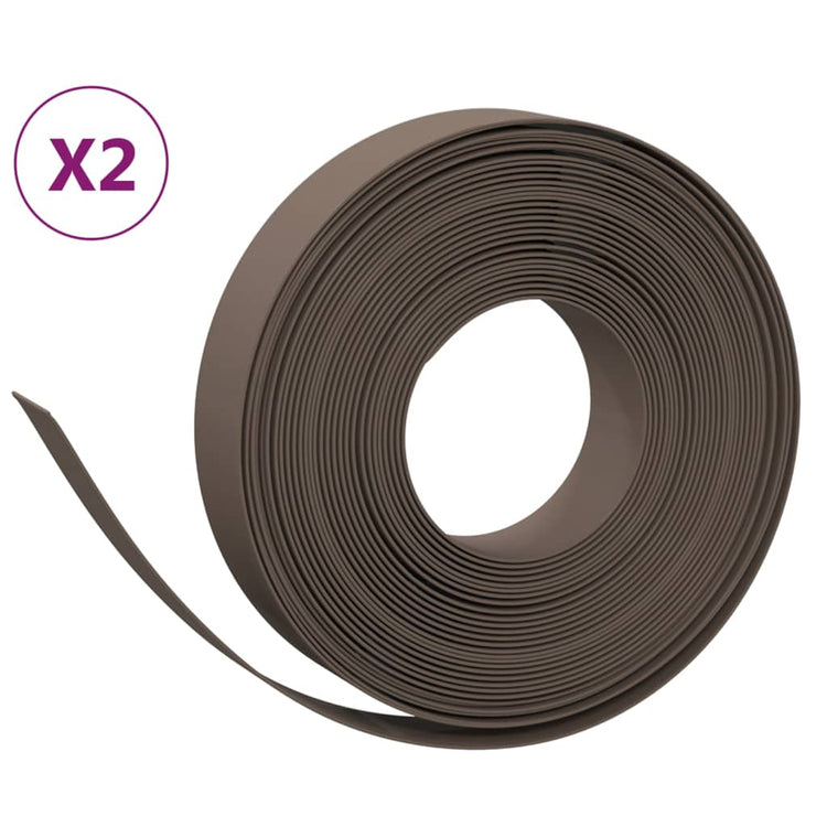 Vidaxl Garden Arêtes 2 PCS 10 m 10 cm en polyéthylène brun