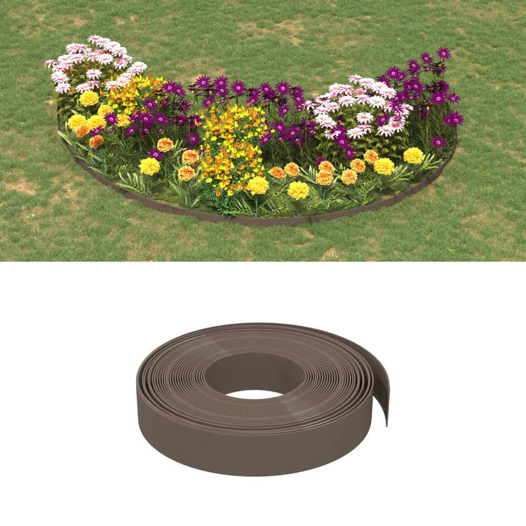 Vidaxl Garden Arêtes 2 PCS 10 m 10 cm en polyéthylène brun