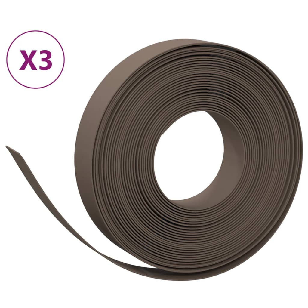 Vidaxl Garden Assemblées 3 st 10 m 10 cm en polyéthylène brun