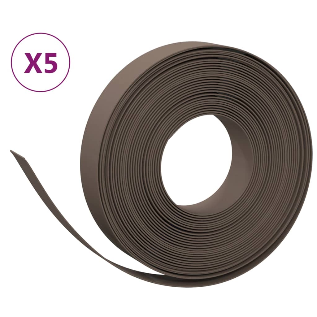 Vidaxl Garden Assemblées 5 PCS 10 m 10 cm en polyéthylène brun