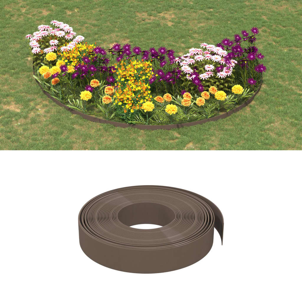 Vidaxl Garden Assemblées 5 PCS 10 m 10 cm en polyéthylène brun