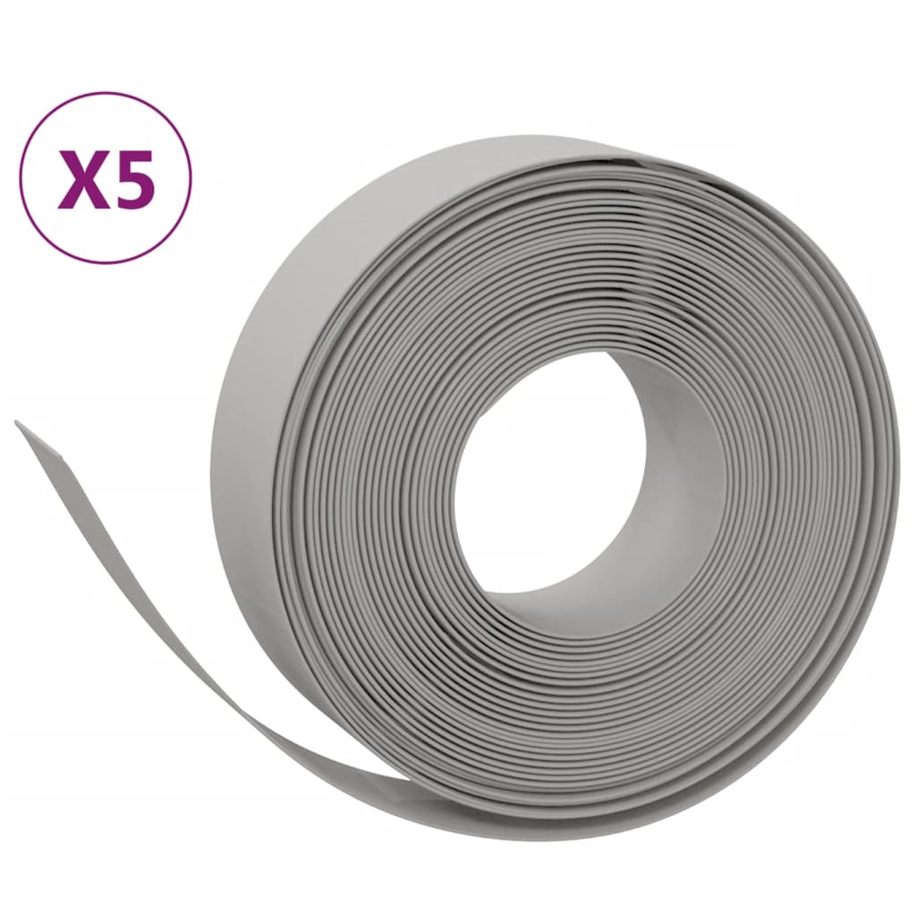 Vidaxl Garden Assemblées 5 ST 10 m 15 cm Gray en polyéthylène