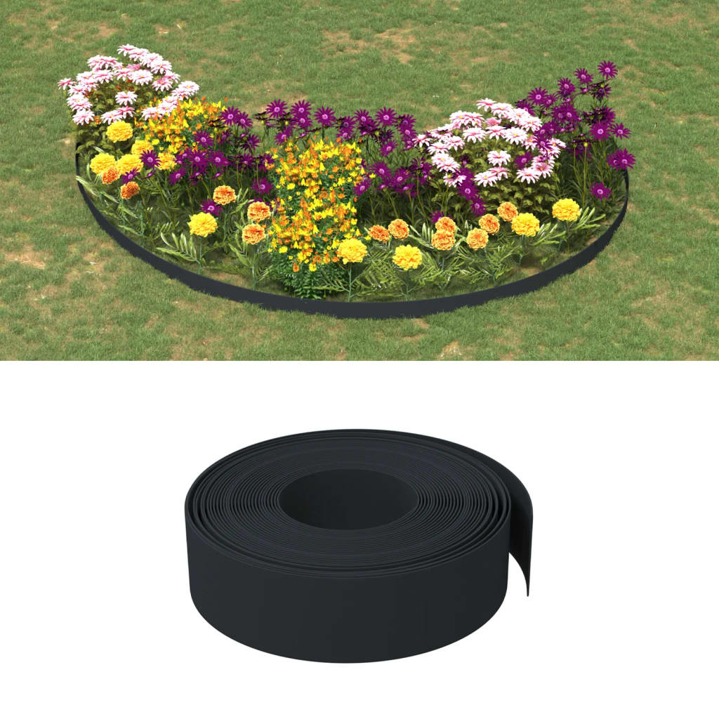 Vidaxl Garden Arêtes 2 PCS 10 m 15 cm en polyéthylène noir