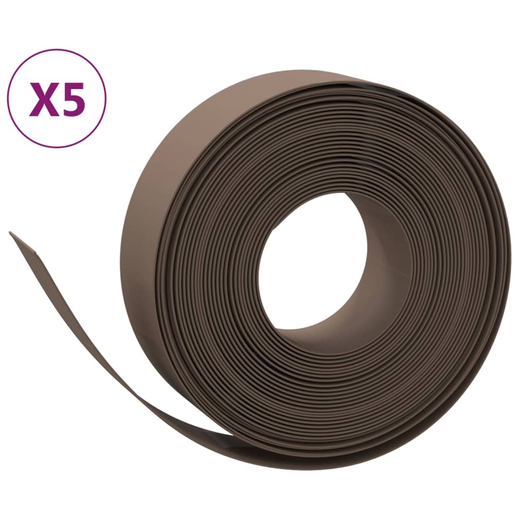 Vidaxl Garden Assemblées 5 ST 10 m 15 cm en polyéthylène brun