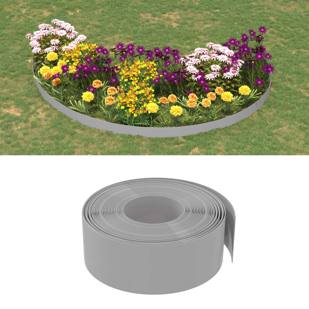 Vidaxl Garden Arêtes 3 ST 10 m 20 cm Gray en polyéthylène