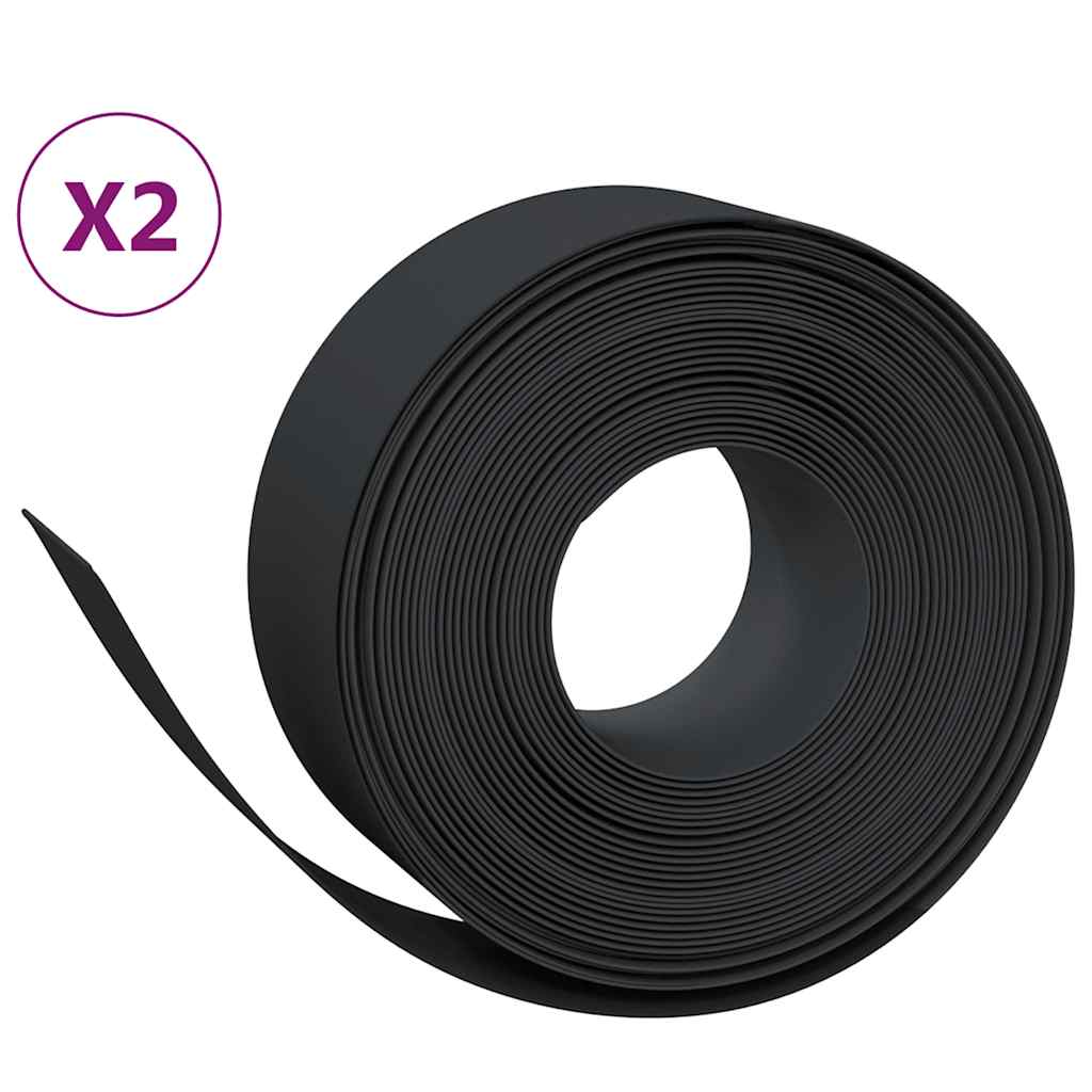 Vidaxl Garden Arêtes 2 PCS 10 m 20 cm Polyéthylène noir