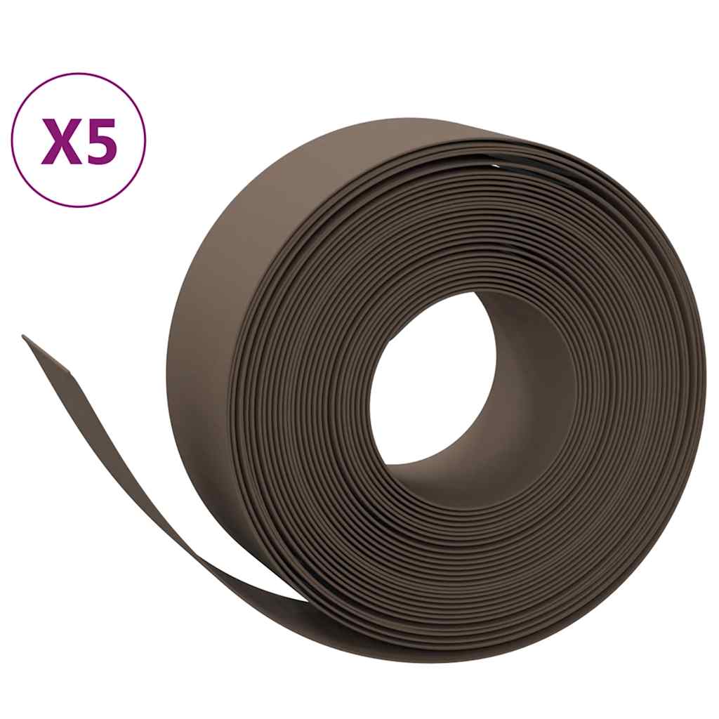 Vidaxl Garden Assemblées 5 ST 10 m 20 cm en polyéthylène brun