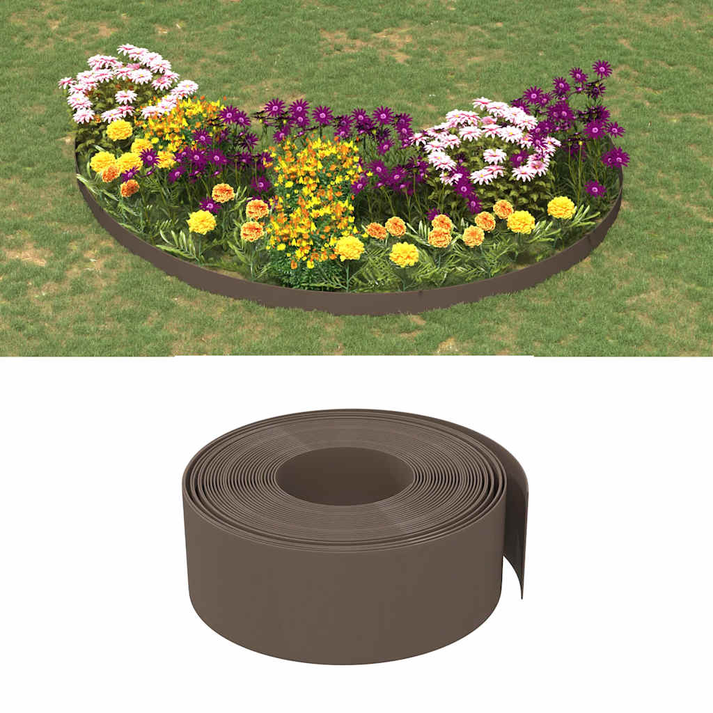 Vidaxl Garden Assemblées 5 ST 10 m 20 cm en polyéthylène brun