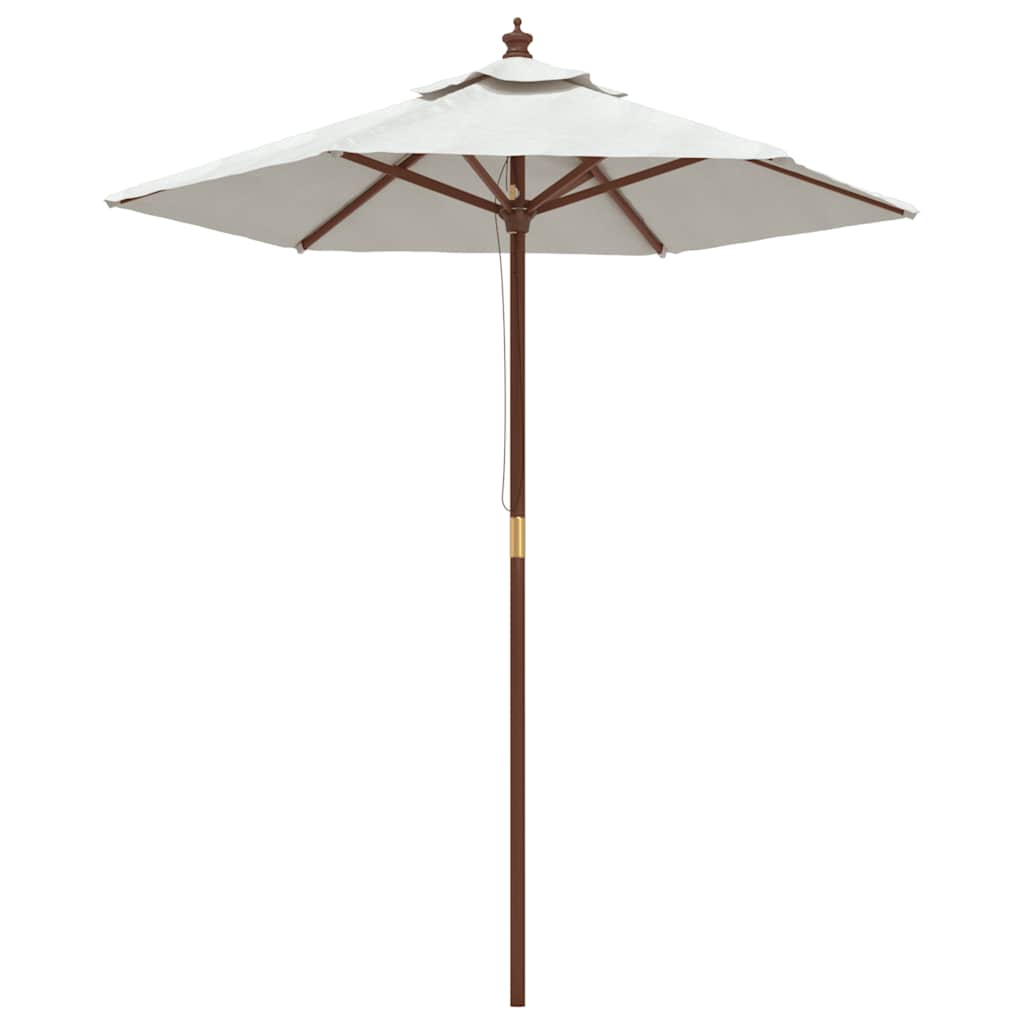 Vidaxl parasol avec poteau en bois 196x231 cm sable -colored