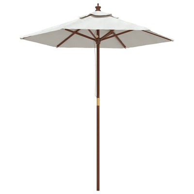 Vidaxl parasol avec poteau en bois 196x231 cm sable -colored