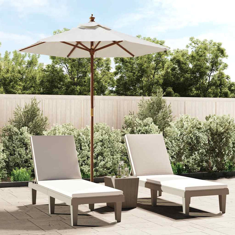 Vidaxl parasol avec poteau en bois 196x231 cm sable -colored