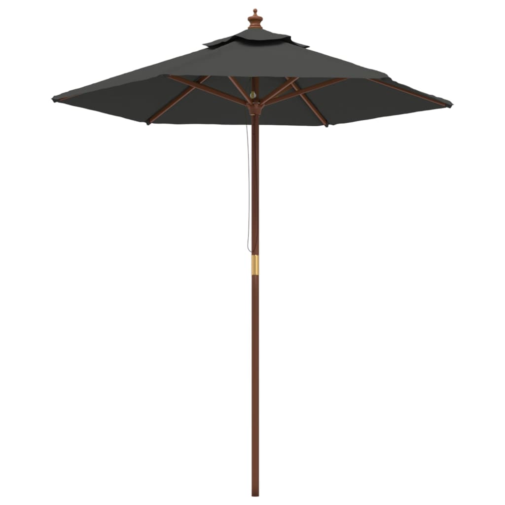 Vidaxl parasol avec poteau en bois 196x231 cm anthracite -colored