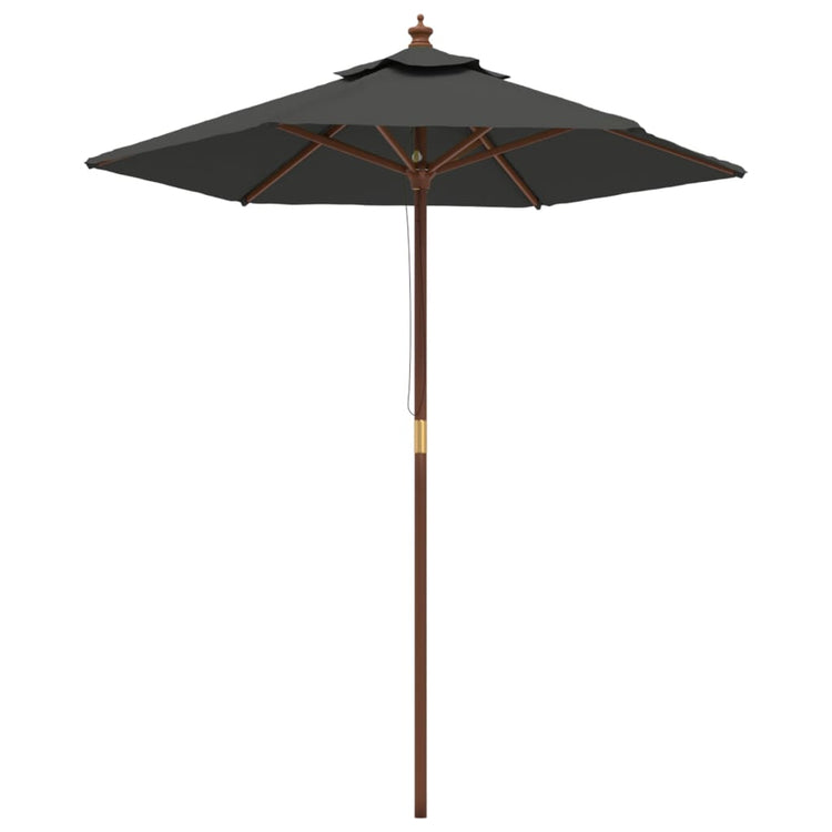 Vidaxl parasol avec poteau en bois 196x231 cm anthracite -colored